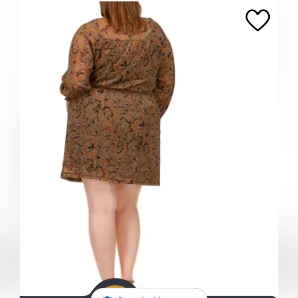 Michael Michael Kors Mesh Paisley Peasant V-Neck Long Sleeve Mini Dress sz 3X - Picture 3 of 10